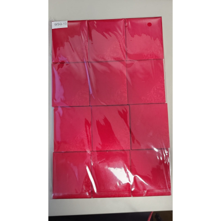 Ambalaje Martisor - Set 12 Cutii de Bijuterii, Catifea rosie, Imprimeu Floral , 7 x 8 cm