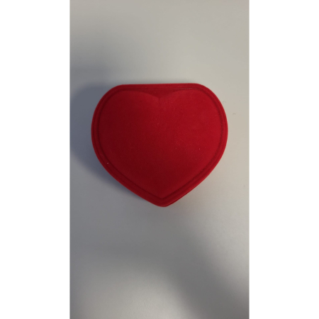 Ambalaje Martisor - Set 12 Cutii de Bijuterii, Catifea rosie, Model Inima, 9 x 8 cm