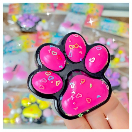 Set 12 Jucarii Antistres Squishy, Flippy, cu Revenire Lenta, Model Labuta de Pisica, 6.8x6.2 cm, 55g, Ambalaj Transparent, 4 Culori [7]