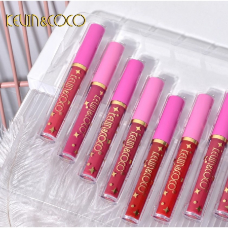 Set 12 Lip Gloss Kevin&amp;Coco, nuante de rosu si rose, cutie dreptunghiulara, 26.5x16.5x2.2 cm, 200 g, multicolor [2]