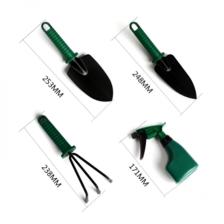 Set 12 Unelte de Gradina, Flippy, pentru Plantare Prelucrare Sol si Ingrijire Plante, Material PVC si Cardboard, Cutie Inclusa, 37x28 cm, Verde [6]
