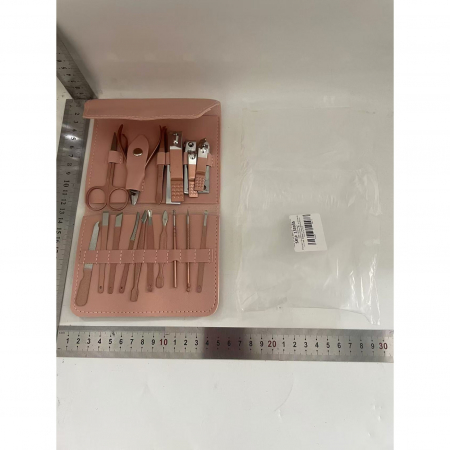 Set 16 Piese de Ingrijire a Unghiilor, Flippy, Gentuta de Depozitare, Roz [1]