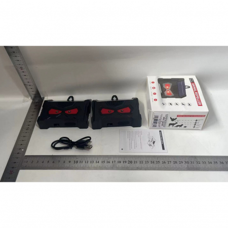 Set 2 Aparate Solare LED cu Ultrasunete, Flippy, Repelent pentru Animale Mari si Mici, Lumina Rosie si Alba, Anti Rozatoare, Anti Insecte, Frecventa 9-36KHZ, 10.2 x 10.6 x 2.8 cm, Negru [1]