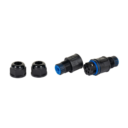 Set 2 conectori cablu Detoolz, ermetici, Ø22x72mm, 3 pini, clasa de etanseitate IP68 [1]