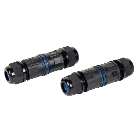 Scule si Unelte  - Set 2 conectori cablu Detoolz, ermetici, Ø22x72mm, 3 pini, clasa de etanseitate IP68