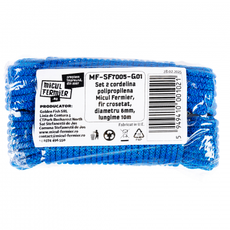 Set 2 cordelina polipropilena Micul Fermier, fir crosetat, diametru 6mm, lungime 10m [1]
