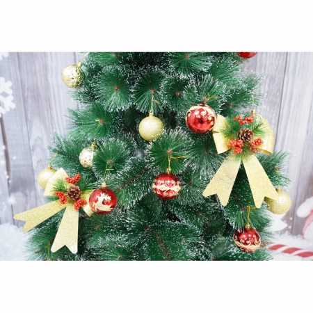 Set 2 fundite pentru brad, Aurii, decorate, cu sclipici, 14 x 19 cm, din poliester, Flippy [2]