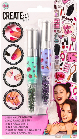 Jucarii, Copii & Bebe - Set 2 lacuri de unghii 3in1 pentru fetite Create It!