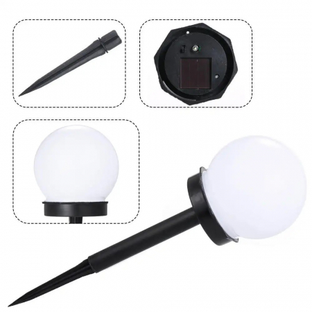 Set 2 Lampi Solare LED, Flippy, Forma Sferica, Tip Glob, Diametru 10 cm, Alb Rece [1]