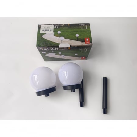 Set 2 Lampi Solare LED, Sferice, Tip Glob Flippy, Diametru 10 cm, Alb rece [14]