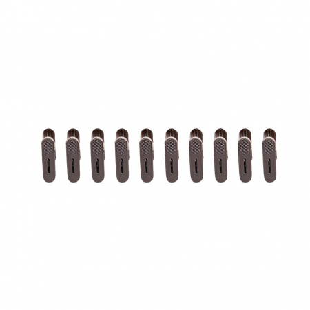 Uscatoare si standere haine - Set 20 de Cleme pentru Haine, Flippy, de Prindere pentru Pantaloni, Atasabile la Umerase, 1.6x2.3x6.35 cm, Maro