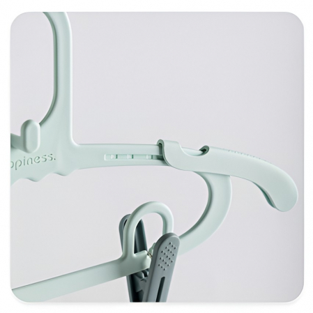 Set 20 de Cleme pentru Haine, Flippy, de Prindere pentru Pantaloni, Atasabile la Umerase, 1.6x2.3x6.35 cm, Verde [4]