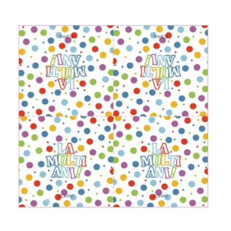 Set 20 Servetele de Masa, Flippy, Colectia LA MULTI ANI, 33 x 33 cm, din Hartie, Multicolor [3]