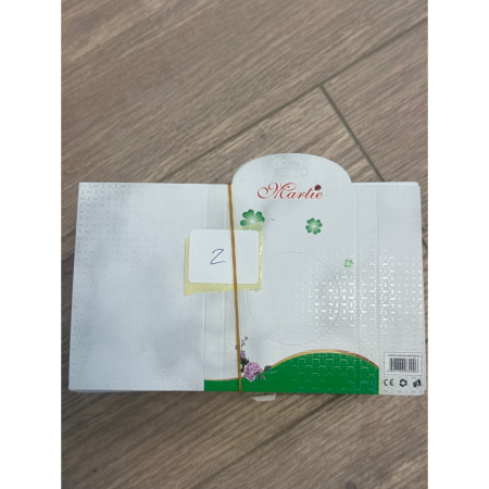 Ambalaje Martisor - Set 200 Bucati Ambalaj Brosa, Decupaj Rotund, Model Trifoi Alb-verde