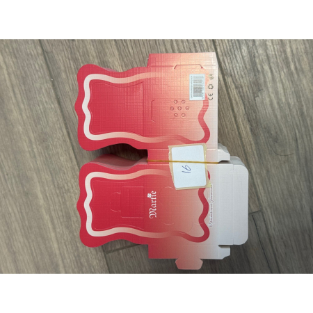 Ambalaje Martisor - Set 200 Bucati Ambalaje de Carton pentru Martisoare, Flippy, Cutii Brosa, Model Gentuta, Rosu