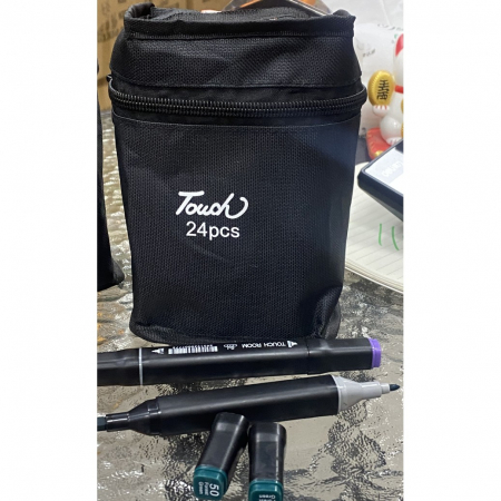 Sub 99 Lei - Set 24 Markere cu Alcool Touch Room, Geanta Inclusa, Flippy, Multicolor