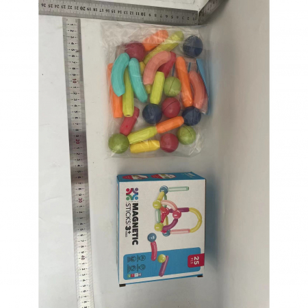 Set 25 de Piese Magnetice de Constructie, Flippy, Puzzle, Forme, 3 Ani, ABS, Magnet, 16x6x14 cm, Multicolor [1]