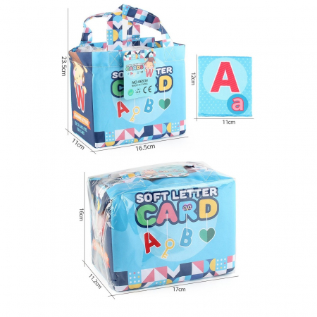 Set 26 Carduri din Panza cu Doua Fete, Flippy, Model Litere, Educational, Interactiv, Saculet Inclus, Multicolor [2]