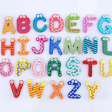 Lichidare Set 26 Magneti de Frigider pentru Copii, Flippy, Model Alfabet A-Z, Figurine Amuzante, din Lemn, Multicolor [7]