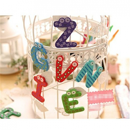 Set 26 Magneti de Frigider pentru Copii, Flippy, Model Alfabet A-Z, Figurine Amuzante, din Lemn, Multicolor [3]