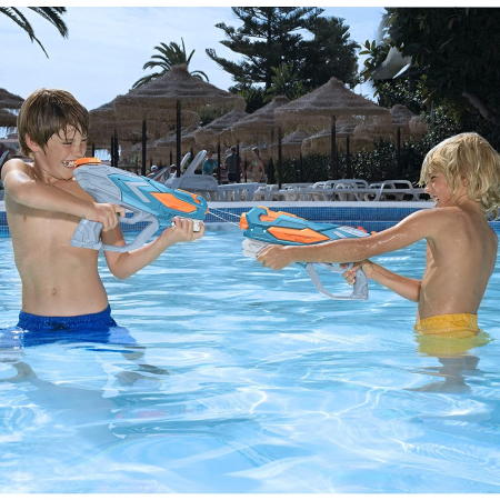 Set 2x Pistol cu Apa pentru Copii, Rezervor, Pentru Piscina/Plaja, Flippy, 6ani+, Roz + Albastru, 4 duze, 900 ML [6]