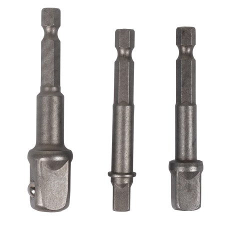 Set 3 adaptoare hexagonale Detoolz, patrat 1/4" - 3/8" - 1/2", material Cr-V [1]