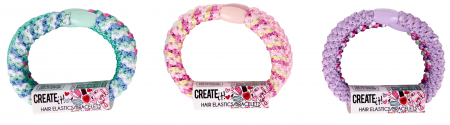 Accesorii pentru fetite - Set 3 elastice de par pentru fetite, Create it!, Multicolor
