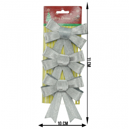 Set 3 fundite pentru brad, Argintii, 10 x 11 cm, din poliester, Flippy [5]