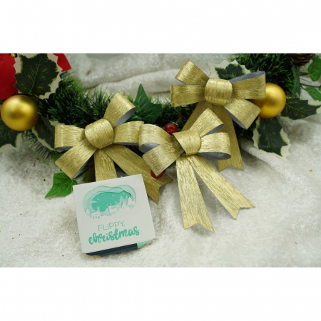 Set 3 fundite pentru brad, Aurii, 10 x 11 cm, din poliester, Flippy [2]