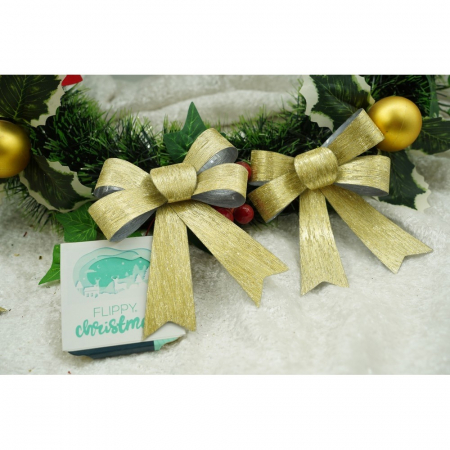 Set 3 fundite pentru brad, Aurii, 10 x 11 cm, din poliester, Flippy [4]