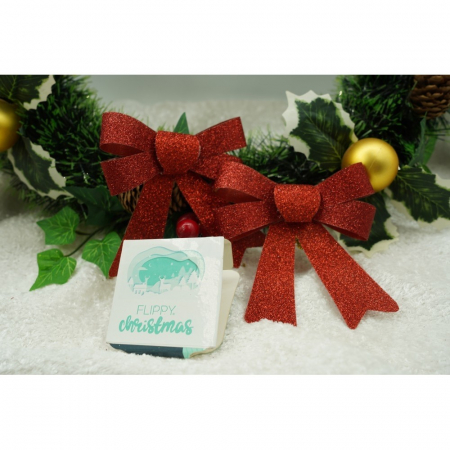 Set 3 fundite pentru brad, Rosii, cu sclipici, 10 x 11 cm, din poliester, Flippy [4]