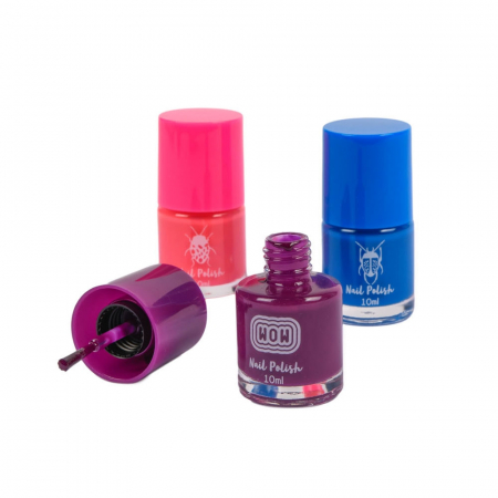 Set 3 lacuri de unghii Poptastic pentru fetite, 10 ml, Mov, Albastru, Roz, Create It! [3]