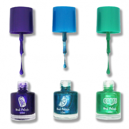 Set 3 lacuri de unghii Poptastic pentru fetite, 10 ml, Mov, Albastru, Verde, Create It! [1]