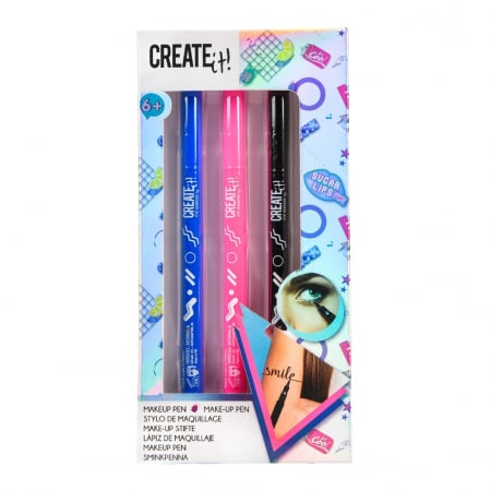 Make up - Set 3 makeup pens colorate pentru fetite Create It!