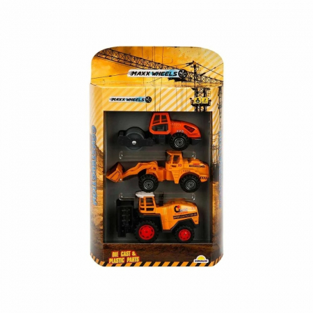 Jucarii, Copii & Bebe - Set 3 masinute de constructie, Maxx Wheels
