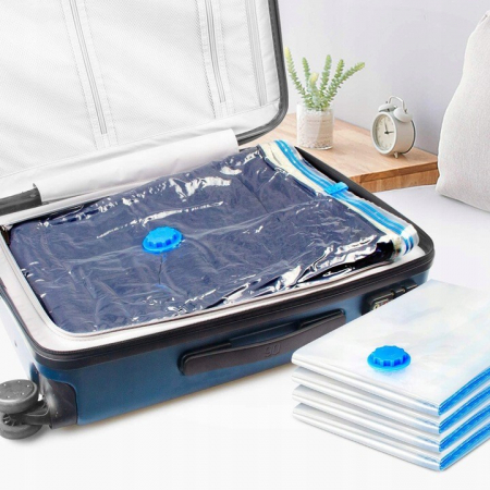 Set 3 Saci de Vidat Haine, Flippy, Marimi Diferite, Vidare prin Vacuum, Reutilizabili, Impermeabili, Pompa Inclusa, Transparent [8]