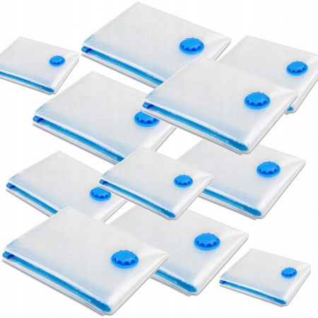 Set 3 Saci de Vidat Haine, Flippy, Marimi Diferite, Vidare prin Vacuum, Reutilizabili, Impermeabili, Pompa Inclusa, Transparent [7]