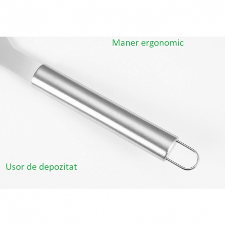 Set 3 Ustensile pentru Gratar, Flippy, din Otel Inoxidabil, Geanta Oxford, Argintiu [6]