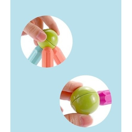 Set 36 piese magnetice de constructie, Flippy, Forme geometrice, Multicolor [5]
