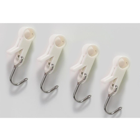 Set 4 Carlige Multifunctionale, Flippy, Tubulare, Pentru Baie/Bucatarie, din ABS, 8.7 x 3.5 cm, Alb [4]