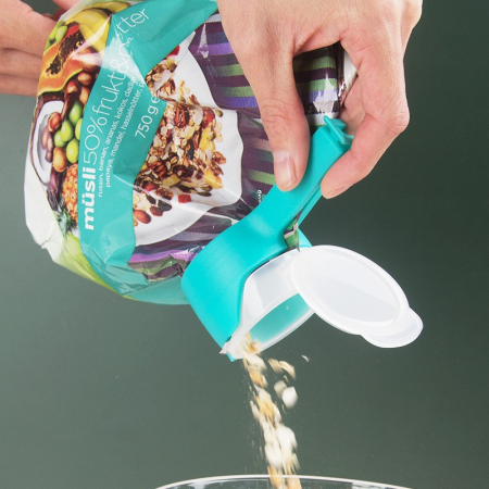 Set 4 cleme cu capac Flippy, pentru sigilare pungi alimente, material ABS, multicolor [4]