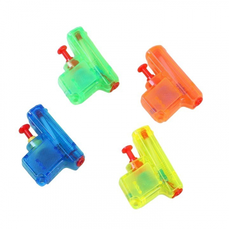 Jucarii, Copii & Bebe - Set 4 Mini Pistoale cu ​​Apa, Flippy, Jucarii de Vara, pentru Copii, 4 Culori Transparente Random