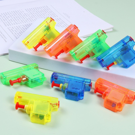 Set 4 Mini Pistoale cu ​​Apa, Flippy, Jucarii de Vara, pentru Copii, 4 Culori Transparente Random [4]