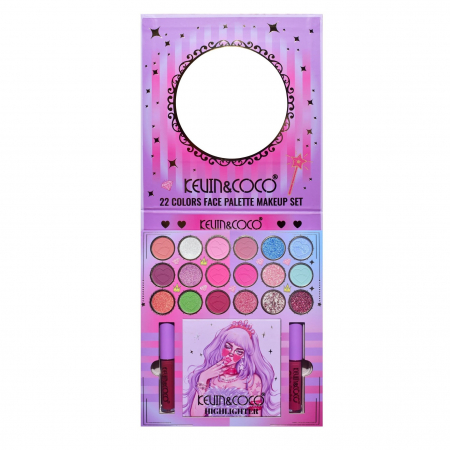 Set 4 Produse de Machiaj, KEVIN &amp;amp; COCO, Vanilla Queen, 22 culori, 19.7 x 21.2 x 2.5 cm [9]