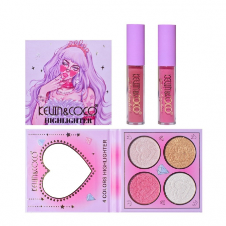 Set 4 Produse de Machiaj, KEVIN &amp;amp; COCO, Vanilla Queen, 22 culori, 19.7 x 21.2 x 2.5 cm [7]