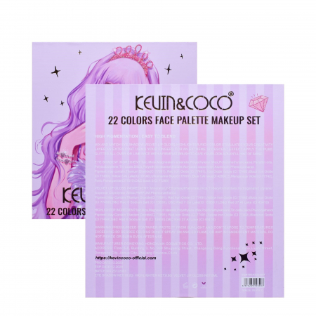 Set 4 Produse de Machiaj, KEVIN &amp;amp; COCO, Vanilla Queen, 22 culori, 19.7 x 21.2 x 2.5 cm [6]