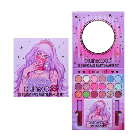 Set 4 Produse de Machiaj, KEVIN &amp;amp; COCO, Vanilla Queen, 22 culori, 19.7 x 21.2 x 2.5 cm [10]
