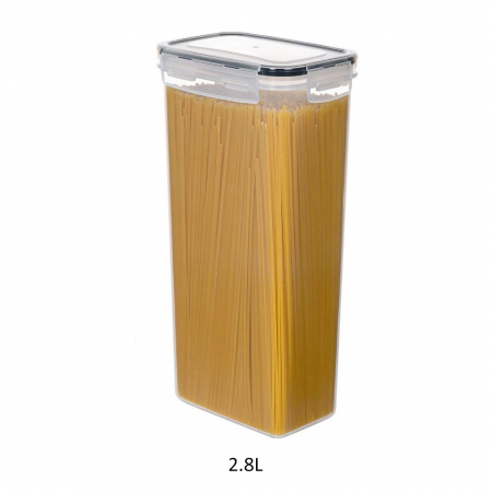 Set 4 Recipiente din Plastic, Flippy, pentru Alimente/Obiecte, Inchidere Ermetica, 4 x 2.8l, Transparent [6]