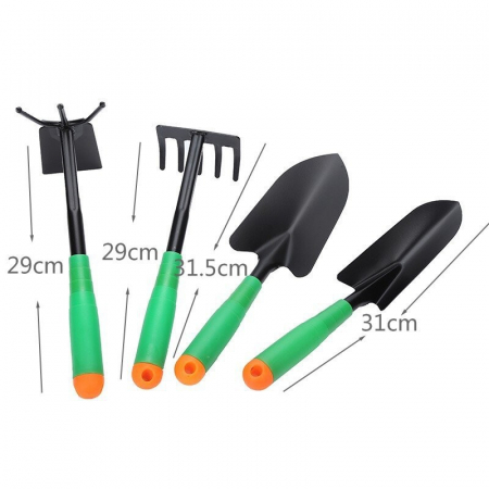 Set 4 Unelte de Gradina Flippy, pentru Plantare Prelucrare Sol si Ingrijire Plante, Material PVC si cardboard, 31.5 x 8.5 cm, verde [6]