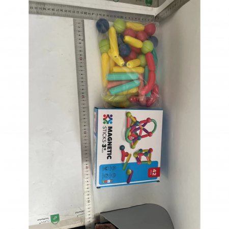 Set 42 de Piese Magnetice de Constructie, Flippy, Puzzle, Forme, 3 Ani, ABS, Magnet, 20x6.5x18 cm, Multicolor [1]